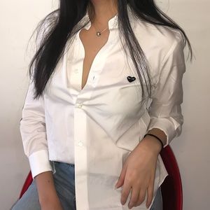 Commes Des Garcons (CDG) white button up shirt